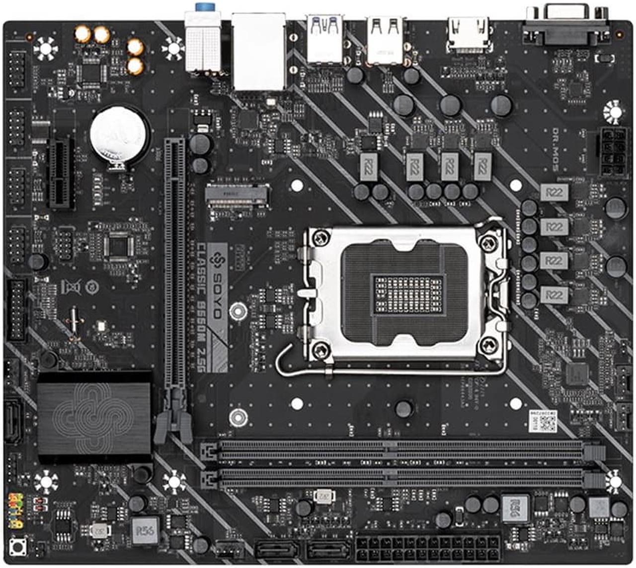 Alt view image 3 of 6 - SOYO SY-Classic B660M 2.5G DDR4 Memory Slots Rams Computer VGA Motherboard Supports CPU 12400 /12400F/12700(INTEL B660/LGA 1700)