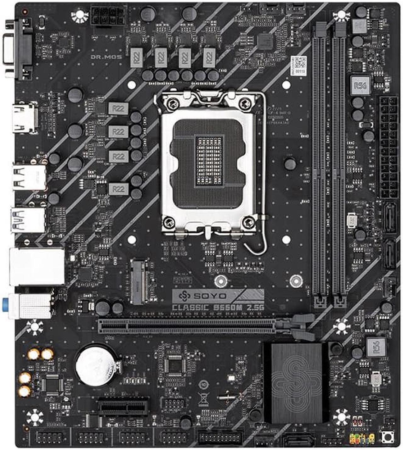 Main image of SOYO SY-Classic B660M 2.5G DDR4 Memory Slots Rams Computer VGA Motherboard Supports CPU 12400 /12400F/12700(INTEL B660/LGA 1700)