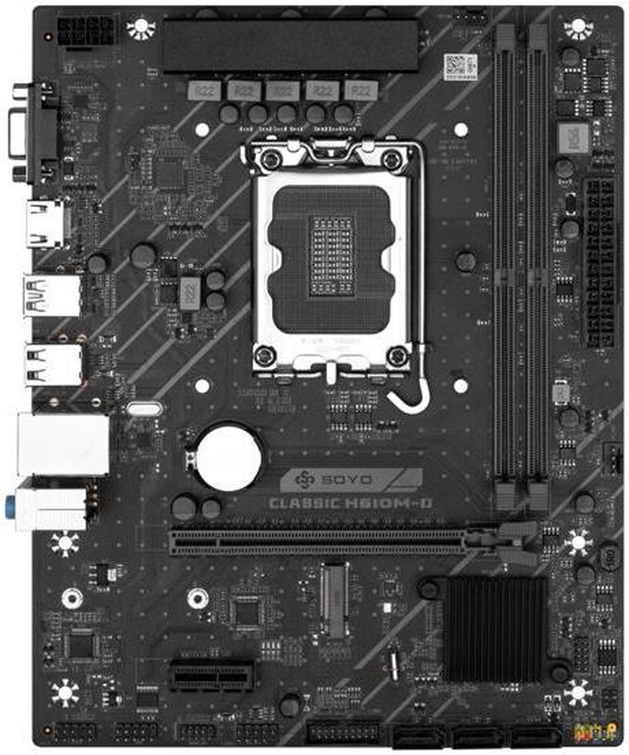 Alt view image 4 of 6 - SOYO Classic H610M Dual channel DDR4 Computer Motherboard PCIE4.0x16 M.2 SSD Support CPU 12400/12400F/12700(INTEL H610/LGA 1700)