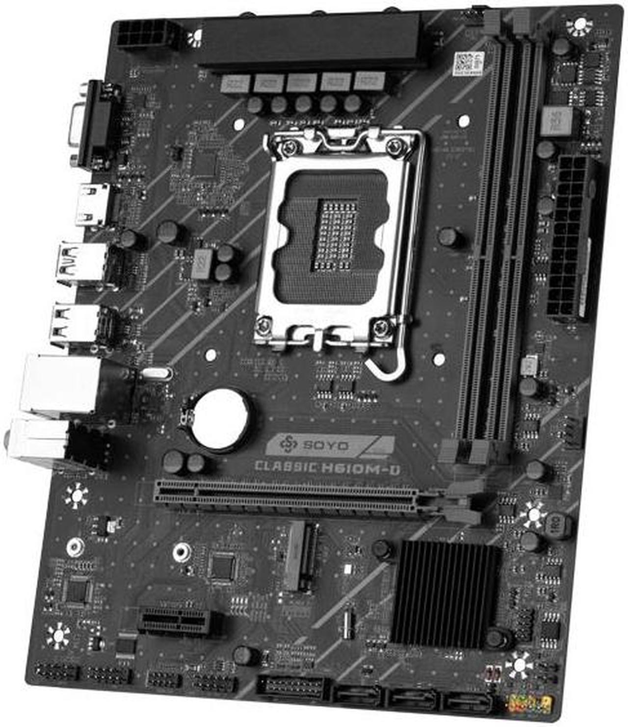Alt view image 5 of 6 - SOYO Classic H610M Dual channel DDR4 Computer Motherboard PCIE4.0x16 M.2 SSD Support CPU 12400/12400F/12700(INTEL H610/LGA 1700)