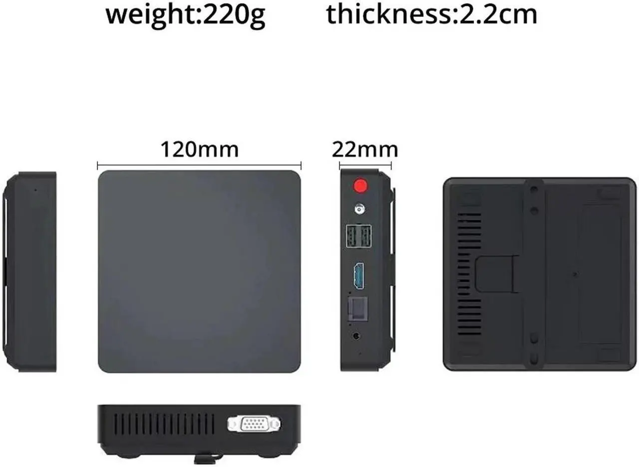 Alt view image 7 of 7 - SOYO M3 Mini PC with Intel J3710 CPU, 8GB RAM 256GB SSD Mini Computer, WINDOWS10 Desktop Portable Computer, WiFi/BT4.2/LAN(RJ45)1000M/USB 3.0