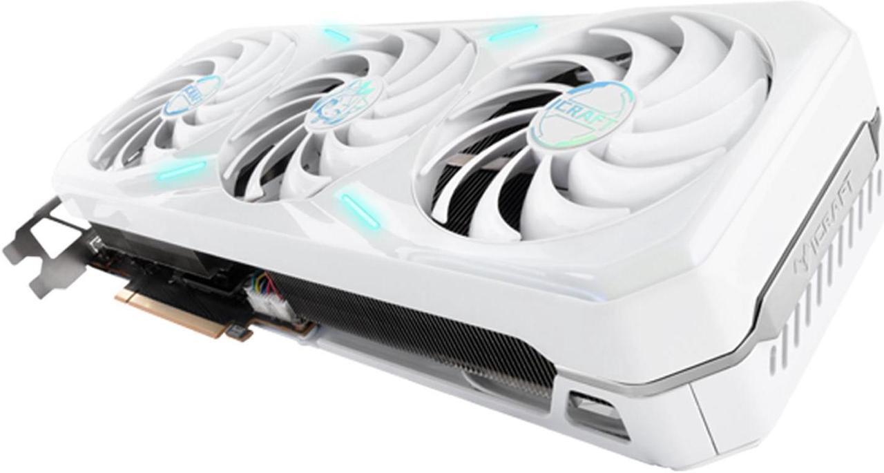 Alt view image 3 of 6 - MAXSUN GeForce RTX 4070 iCraft OC 12G Graphics Card, 3x WINDFORCE Fans, 192-bit, 12GB GDDR6X, PCI Express 4.0 x16, DLSS 3, HDMI 2.1a, DisplayPort 1.4a RGB, Anime White GPU