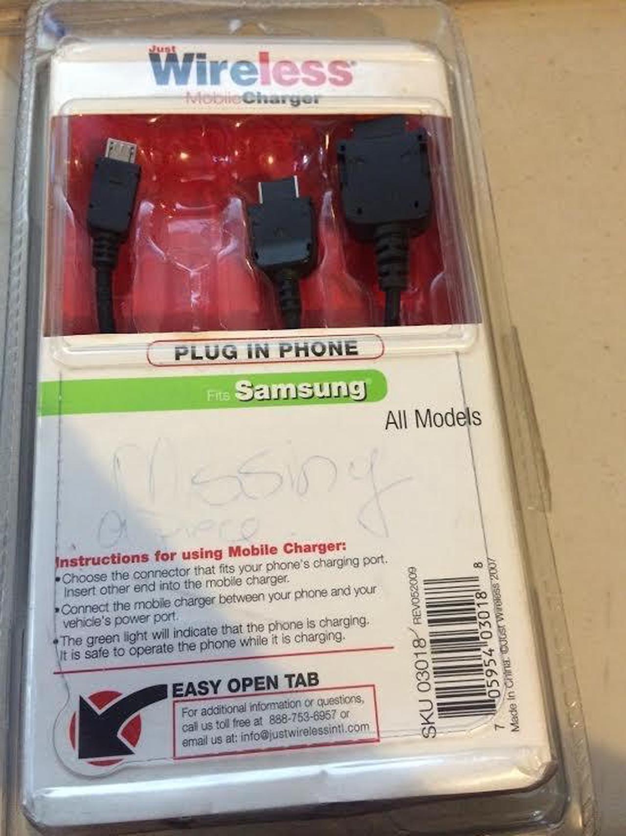 Alt view image 3 of 3 - Just Wireless Mobile Charger fits all Samsung models missing a connector