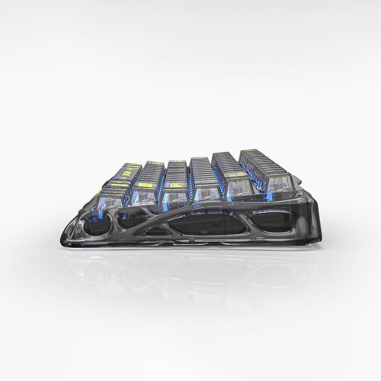 Alt view image 3 of 6 - GravaStar Mercury K1 Lite Mechanical Gaming Keyboard, 75% Gasket Hot Swappable Custom Keyboard, Pre-lubed Linear Switches Mechanical Keyboard, RGB Backlit Wireless Keyboard - Transparent Black