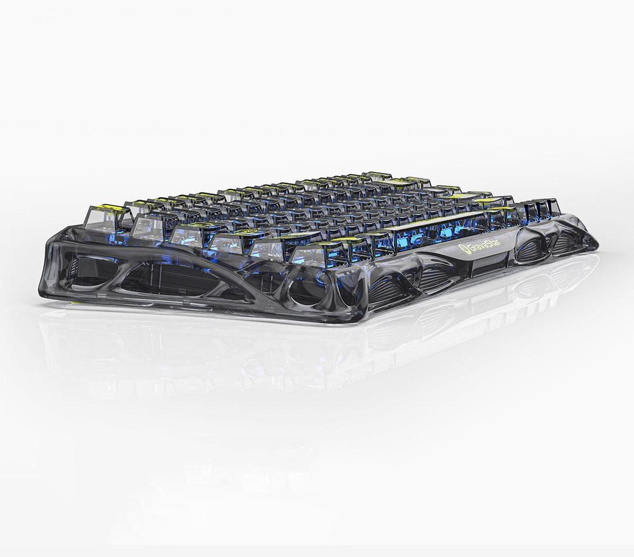 Alt view image 4 of 6 - GravaStar Mercury K1 Lite Mechanical Gaming Keyboard, 75% Gasket Hot Swappable Custom Keyboard, Pre-lubed Linear Switches Mechanical Keyboard, RGB Backlit Wireless Keyboard - Transparent Black