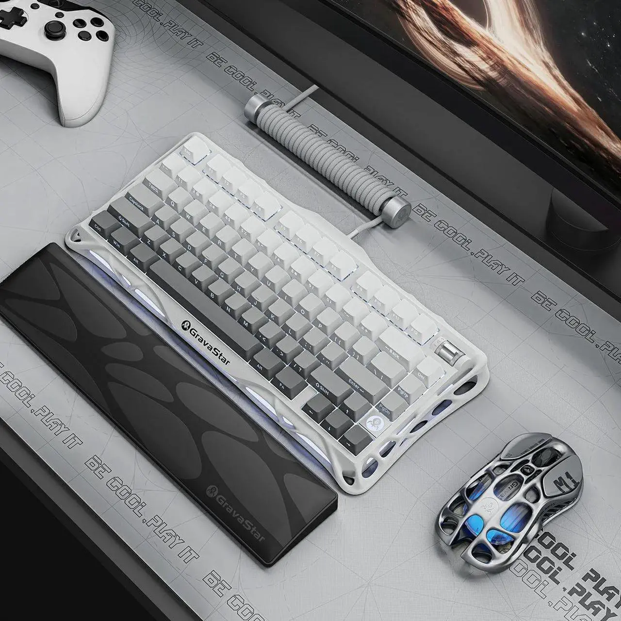 Alt view image 7 of 7 - GravaStar Computer Peripheral Devices, Mercury,K1 75% Wireless Mechanical Gaming Keyboard, Aluminum Alloy Exoskeleton Design, Gasket Custom Keyboard Hot-Swap Socket, Linear Switches, RGB Backlit