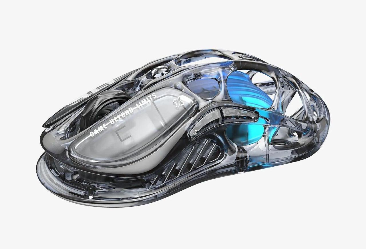 Main image of GravaStar Mercury M2 Wireless Gaming Mouse with 26,000 DPI, PAW3395DM Sensor -79g Lightweight Hollowed-Out Design -5 Programmable Buttons -5 Dynamic Lightsync RGB - Transparent Black
