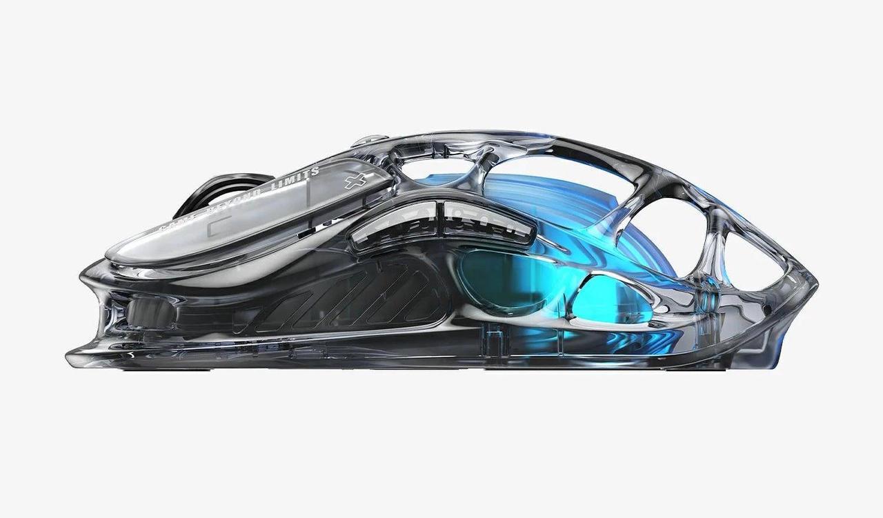 Alt view image 3 of 7 - GravaStar Mercury M2 Wireless Gaming Mouse with 26,000 DPI, PAW3395DM Sensor -79g Lightweight Hollowed-Out Design -5 Programmable Buttons -5 Dynamic Lightsync RGB - Transparent Black