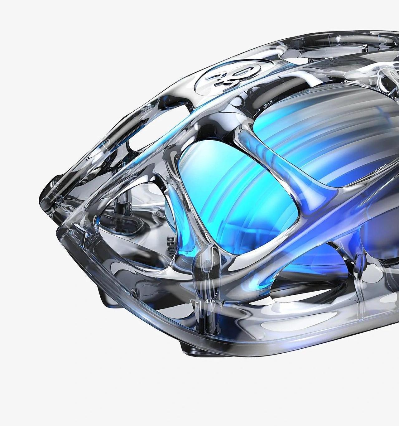 Alt view image 5 of 7 - GravaStar Mercury M2 Wireless Gaming Mouse with 26,000 DPI, PAW3395DM Sensor -79g Lightweight Hollowed-Out Design -5 Programmable Buttons -5 Dynamic Lightsync RGB - Transparent Black
