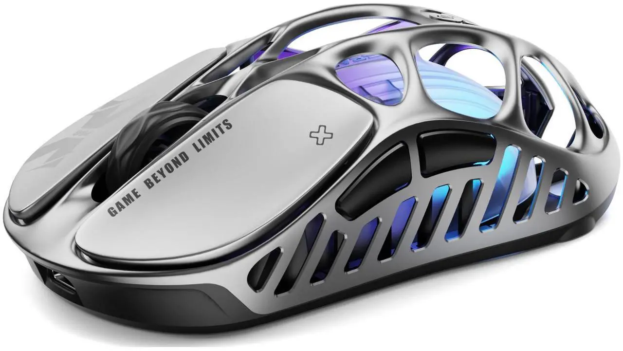 Alt view image 2 of 7 - GravaStar Mercury X Pro Wireless Gaming Mouse  32,000 DPI PAW 3950 Sensor, 8,000Hz Polling Rate, Only 49g, Magnesium Alloy Hollow Frame, RGB Lighting, 5 Programmable Buttons, Tri Mode Connectivity