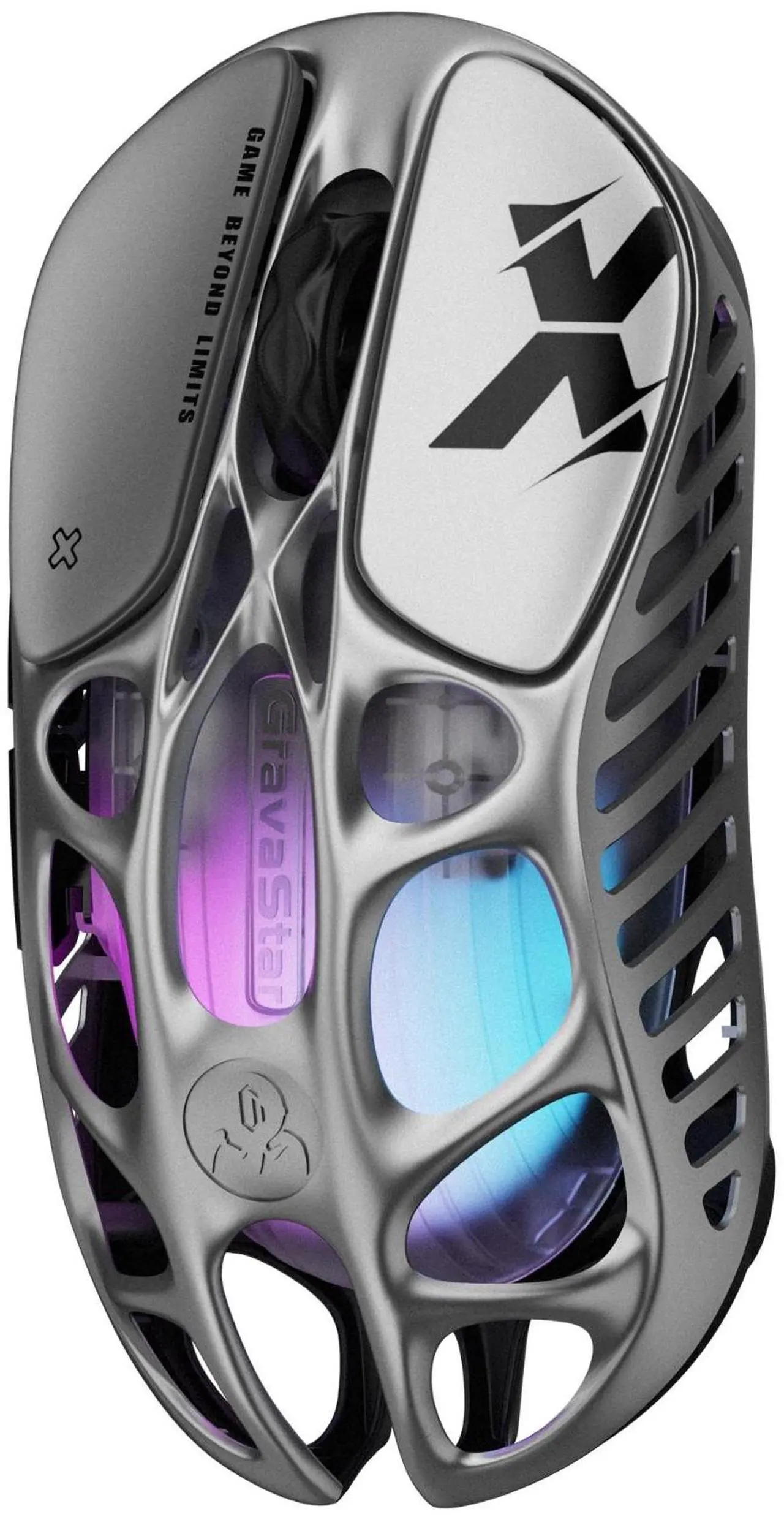 Alt view image 4 of 5 - GravaStar Mercury X Ultra-Light Gaming Mouse  Magnesium Alloy, 32,000 DPI, PAW 3950 Sensor, 1K Polling Rate, Tri-Mode, RGB, Ergonomic Hollow Design, 5 Programmable Buttons, Web-Based Software - Gray