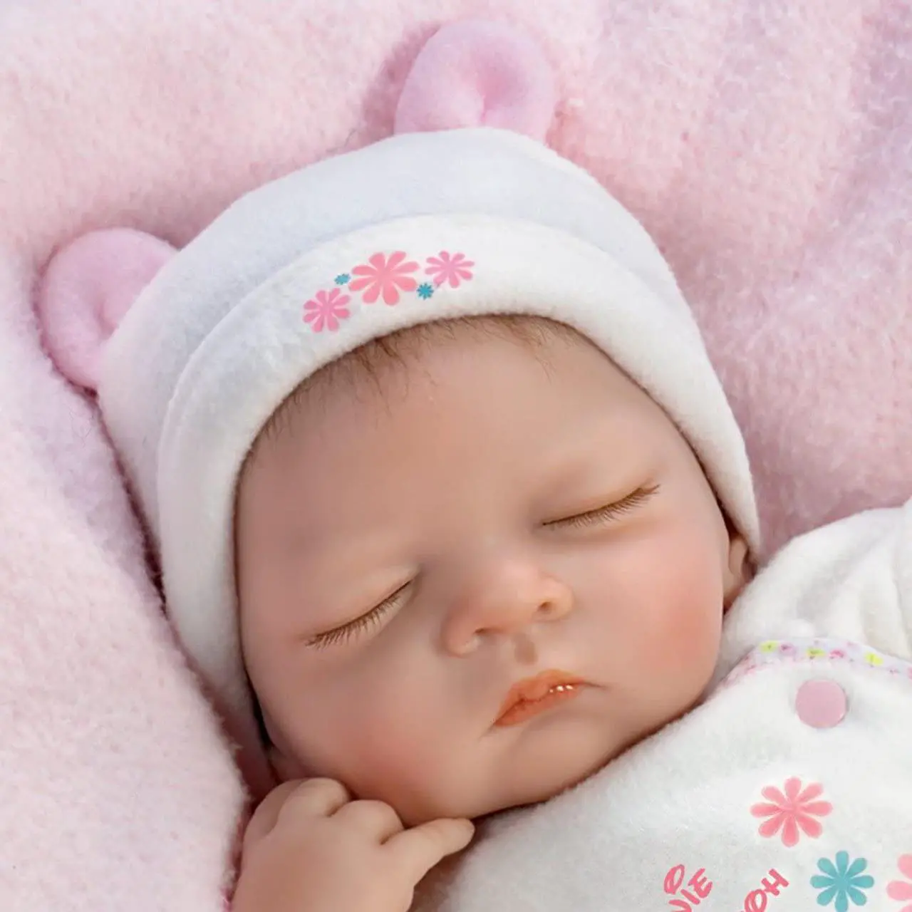 Alt view image 2 of 4 - The Ashton-Drake Galleries "You're My Pooh Bear" Baby Girl Doll with Personalizable Bracelet by Master Doll Artist Waltraud Hanl 19-inches