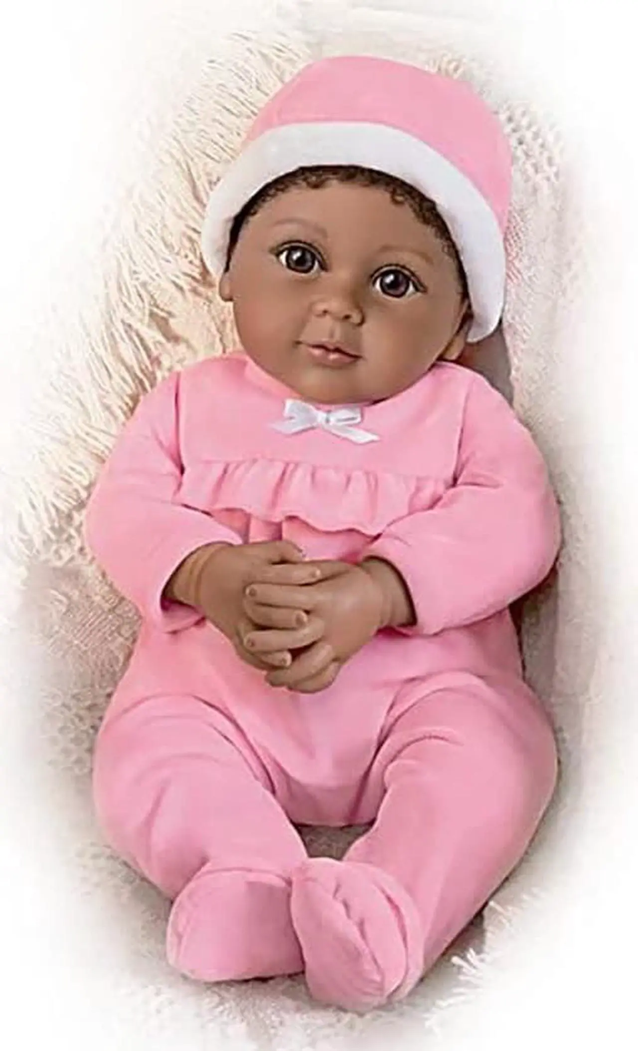 Alt view image 3 of 6 - Kayla The Comfort Therapy Doll for Alzheimer's African American Black Baby Doll by Ashton-Drake
