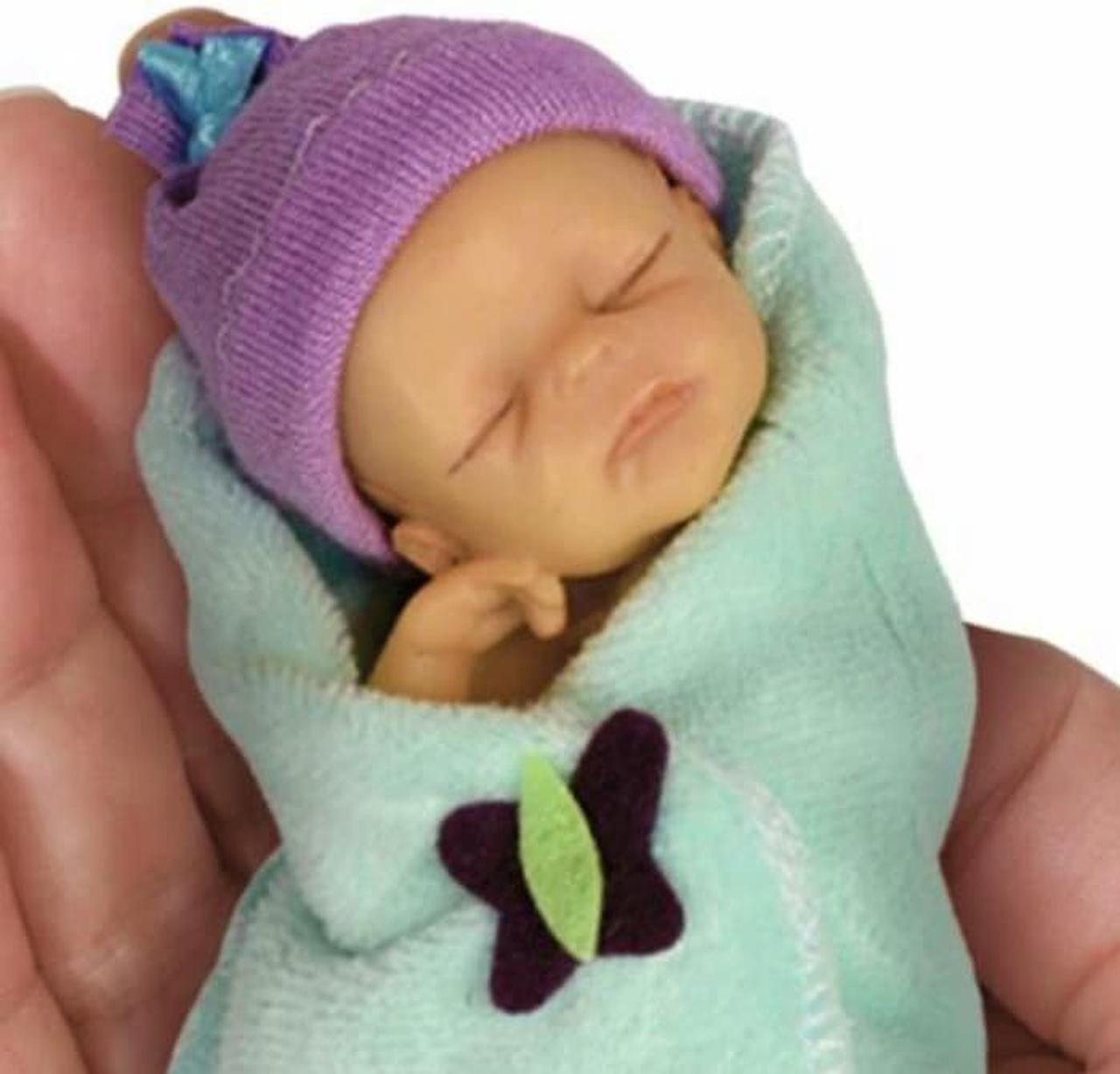 Alt view image 2 of 3 - The Ashton - Drake Galleries Bundle Of Joy Hand-Painted Lifelike Pint-Sized Sweet-As-Can-Be Babies  Miniature Baby Doll by Sherry Rawn 4-inches