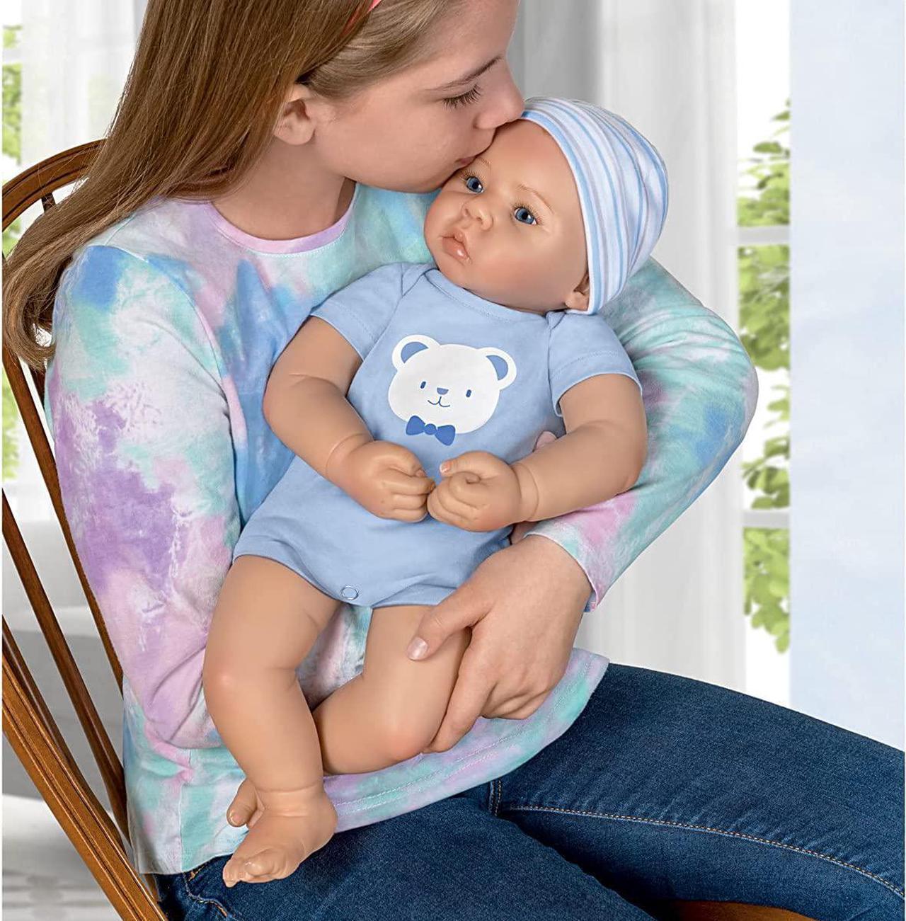 Alt view image 4 of 4 - The Ashton - Drake Galleries So Truly Real Little Buddy Vinyl Baby Doll Weighted to Feel Like A Newborn with Magnetic Pacifier