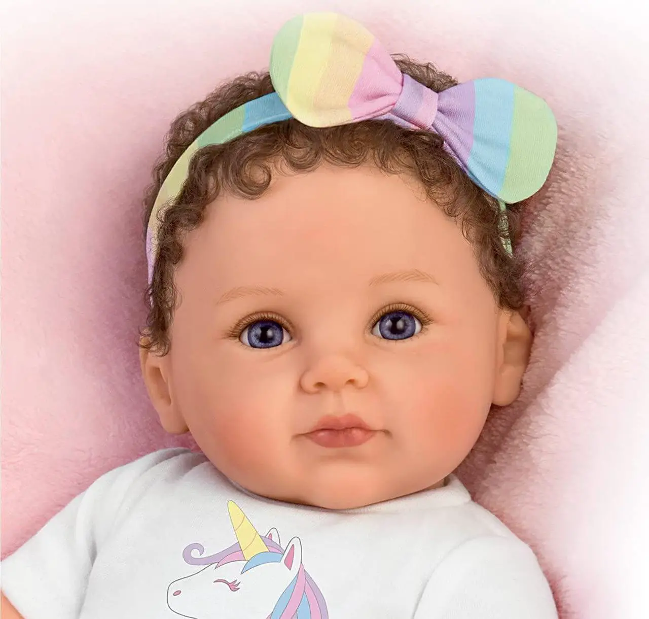 Alt view image 7 of 7 - The Ashton - Drake Galleries One Of A Kind Katherine So Truly Real® Lifelike RealTouch® Vinyl Skin Realistically Hand-painted with Magnetic Pacifier & Poseable Weighted Doll by Ping Lau 18-inches