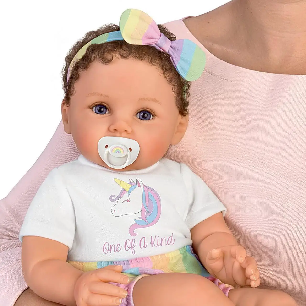 Alt view image 4 of 7 - The Ashton - Drake Galleries One Of A Kind Katherine So Truly Real® Lifelike RealTouch® Vinyl Skin Realistically Hand-painted with Magnetic Pacifier & Poseable Weighted Doll by Ping Lau 18-inches