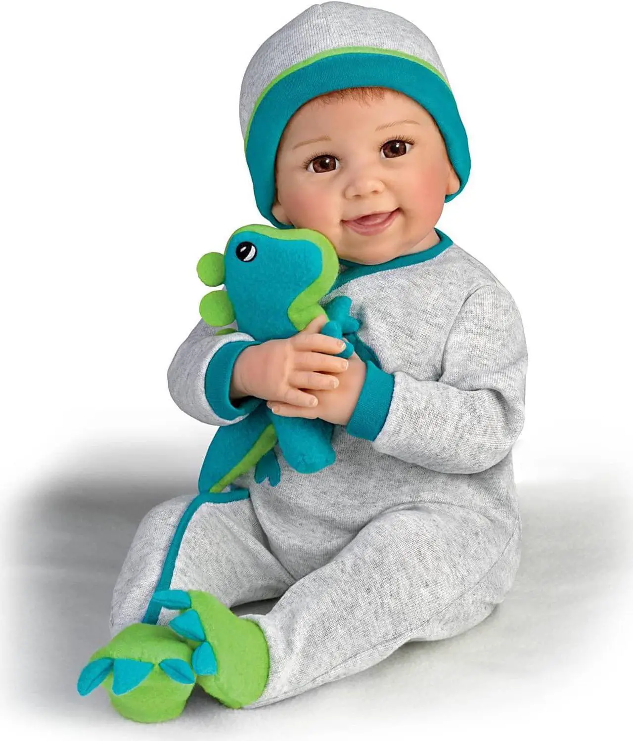Main image of The Ashton-Drake Galleries Ryan and Rex with Hand-Rooted Hair So Truly Real® Lifelike & Realistic Weighted Newborn Baby Boy Doll 18-inches