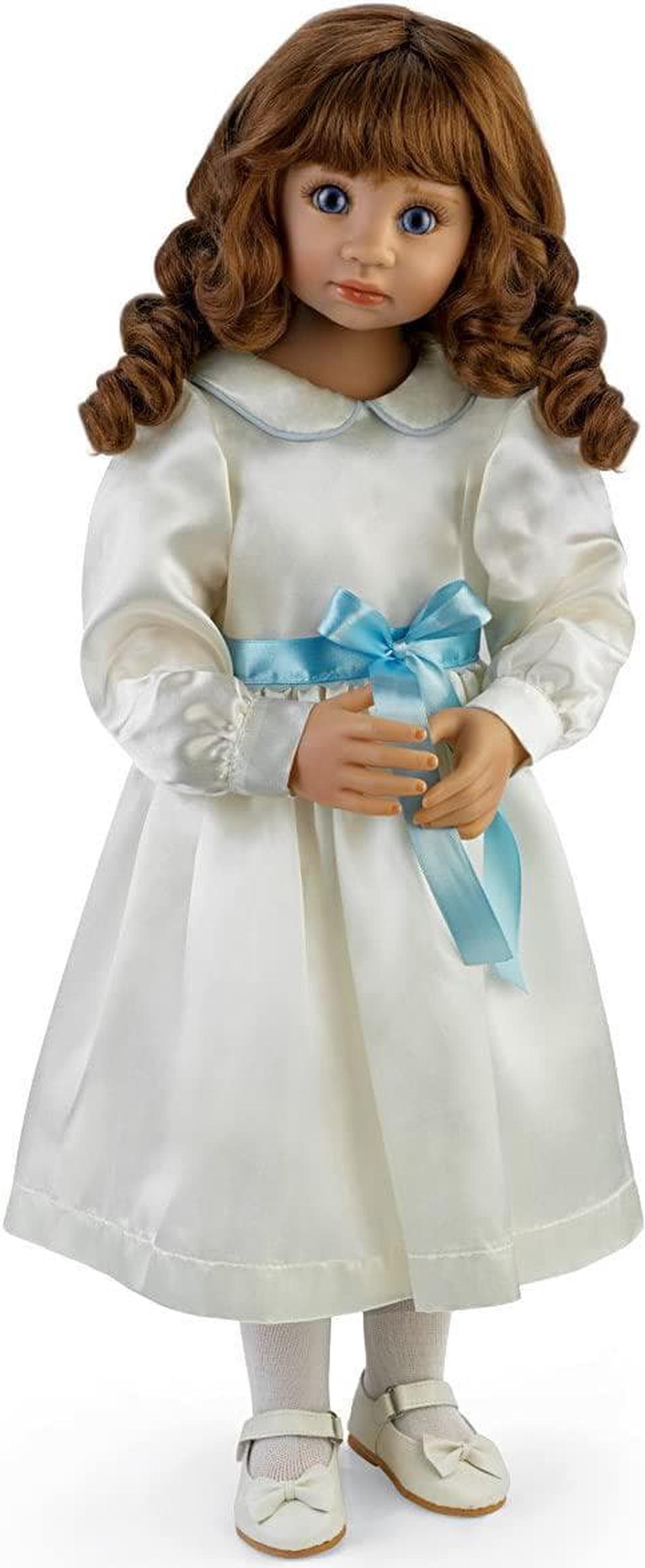 Alt view image 5 of 5 - The Ashton-Drake Galleries Victoria Poseable Child Doll in Winter Ensemble by Master Doll Artist Angela Sutter 25-inches Tall