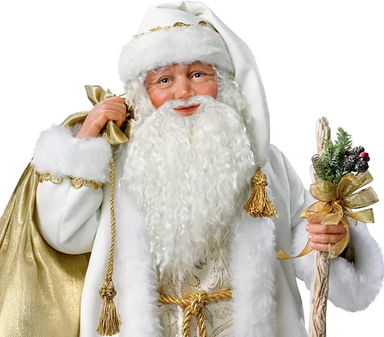 Alt view image 2 of 7 - The Ashton - Drake Galleries Ashton Drake Karen Vander Logt White Christmas Musical Santa Doll: Lights Up