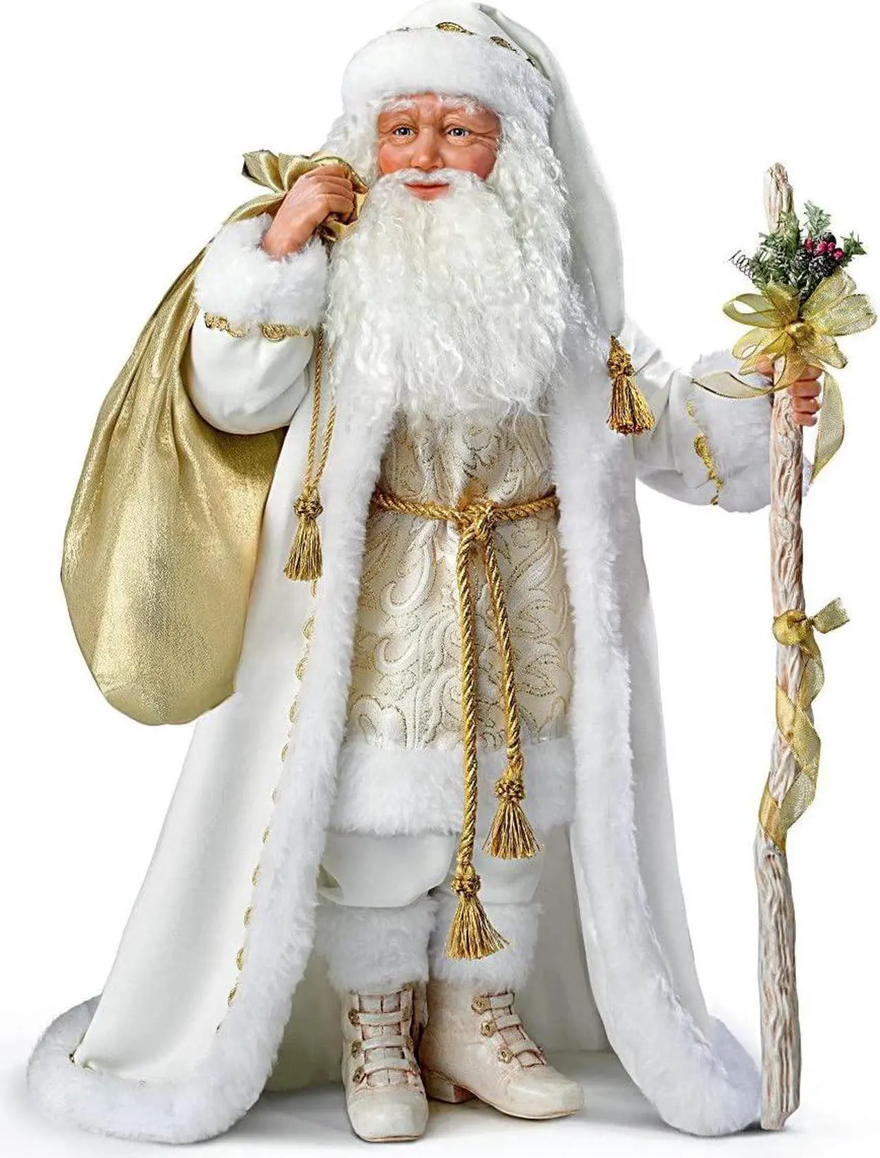 Alt view image 4 of 7 - The Ashton - Drake Galleries Ashton Drake Karen Vander Logt White Christmas Musical Santa Doll: Lights Up