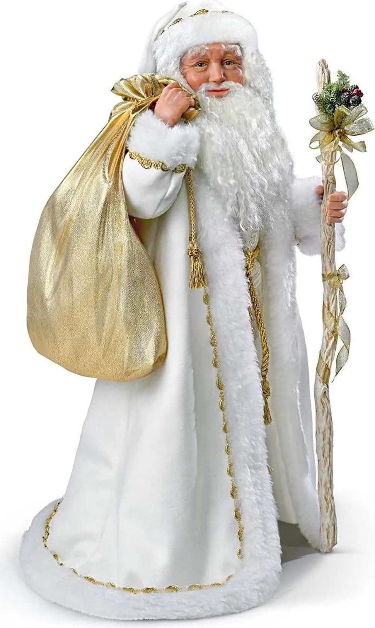 Alt view image 6 of 7 - The Ashton - Drake Galleries Ashton Drake Karen Vander Logt White Christmas Musical Santa Doll: Lights Up