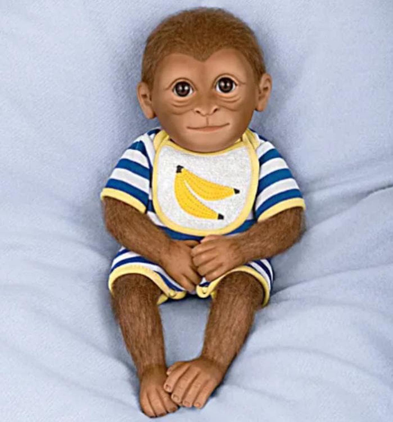 Alt view image 2 of 5 - The Ashton - Drake Galleries So Truly Real Kirby Monkey Baby Doll with Hand-Applied Mohair
