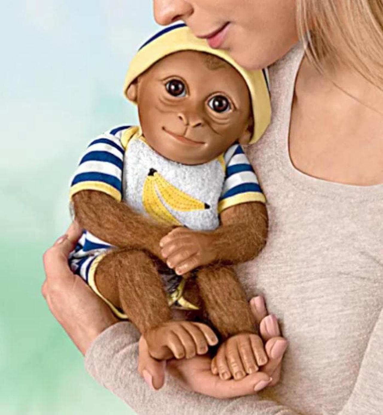 Alt view image 4 of 5 - The Ashton - Drake Galleries So Truly Real Kirby Monkey Baby Doll with Hand-Applied Mohair