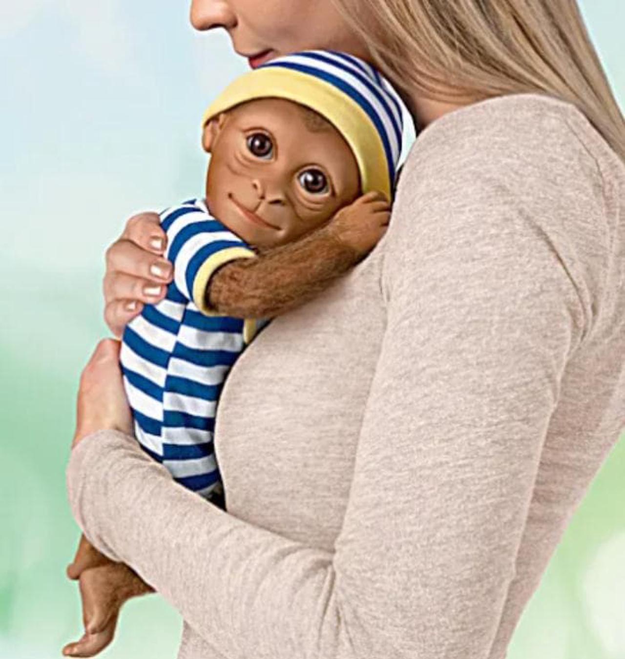 Alt view image 5 of 5 - The Ashton - Drake Galleries So Truly Real Kirby Monkey Baby Doll with Hand-Applied Mohair