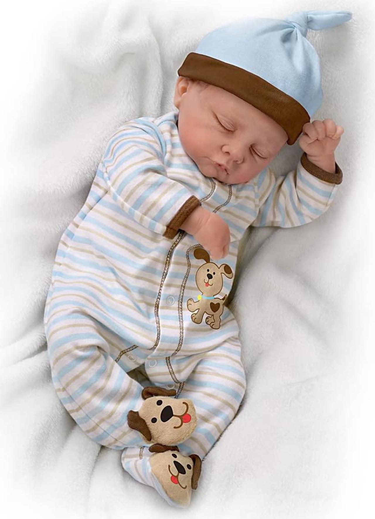 Alt view image 3 of 6 - The Ashton-Drake Galleries Sweet Dreams Danny So Truly Real® Lifelike & Realistic Weighted Newborn Baby Boy Doll by Linda Murray 19-inches