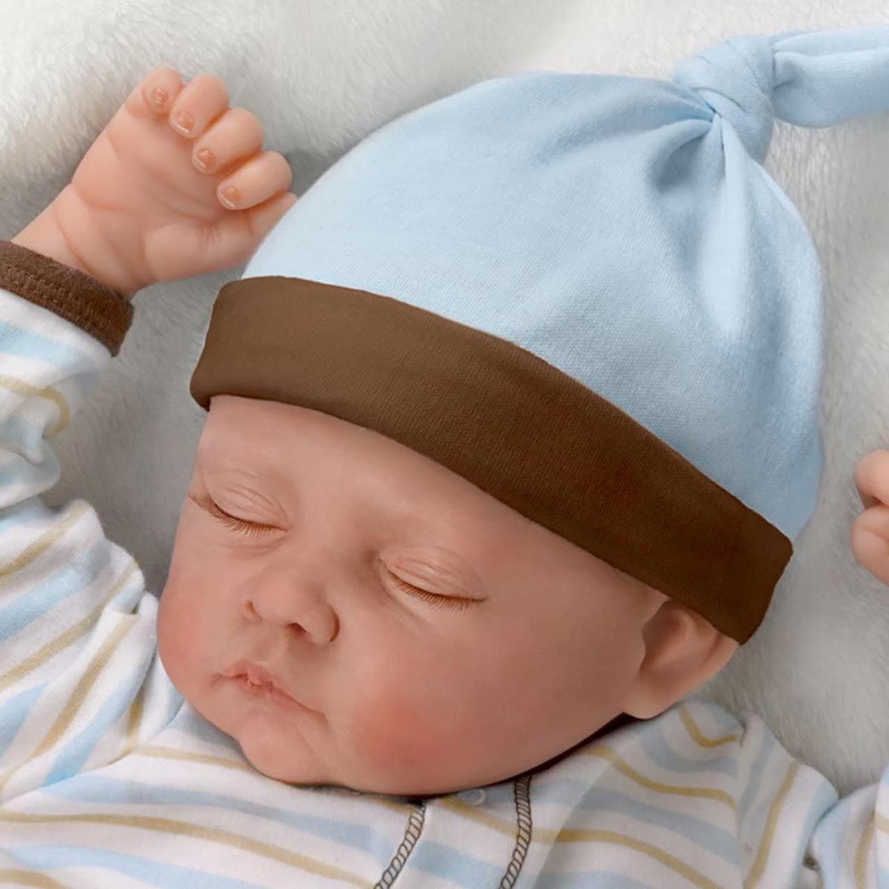 Alt view image 4 of 6 - The Ashton-Drake Galleries Sweet Dreams Danny So Truly Real® Lifelike & Realistic Weighted Newborn Baby Boy Doll by Linda Murray 19-inches