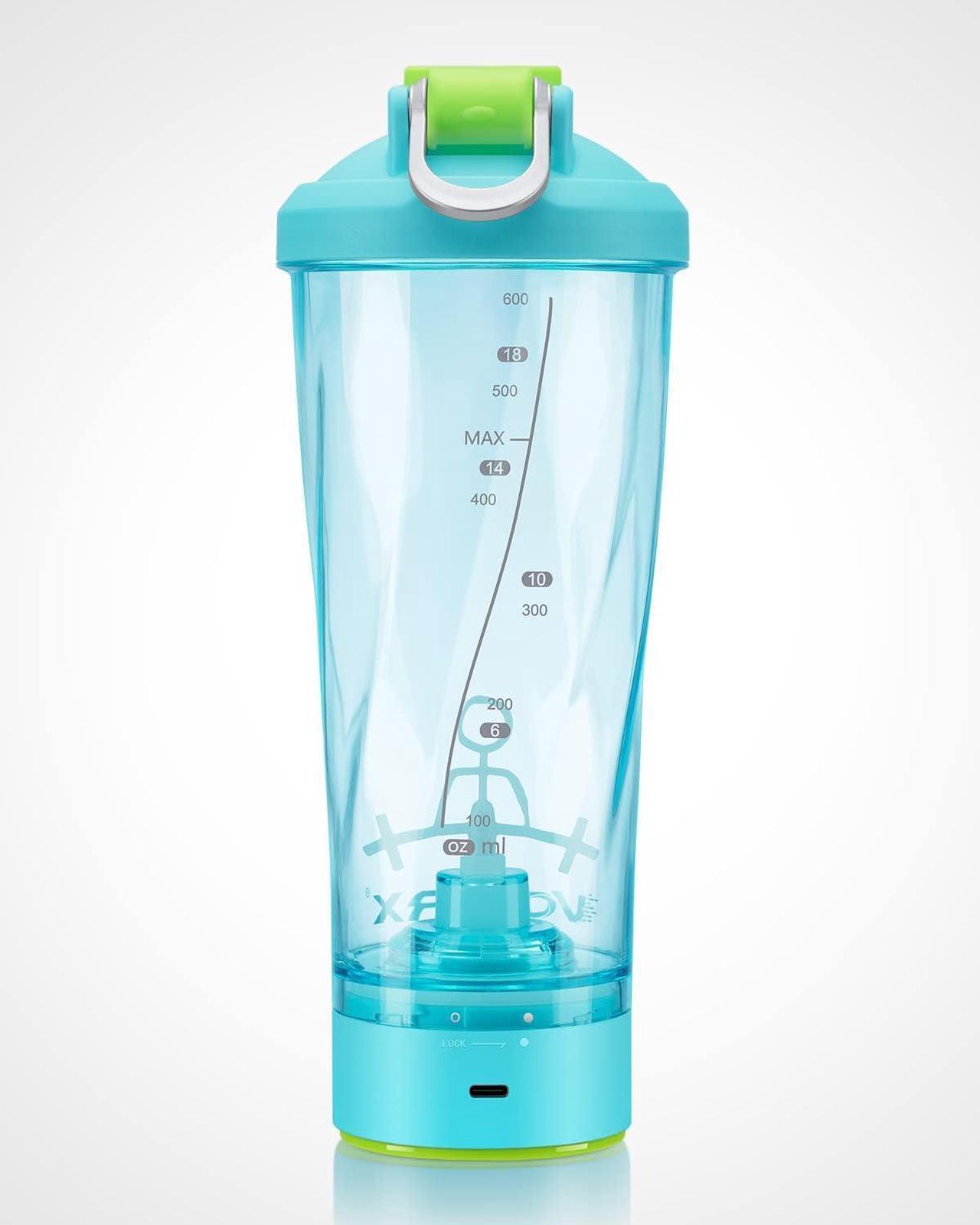 Alt view image 6 of 7 - VOLTRX Electric Shaker Bottle - Vortex Boost Portable USB C Rechargeable Protein Blender Shake Mixer BPA Free Waterproof 24 oz Aurora Blue