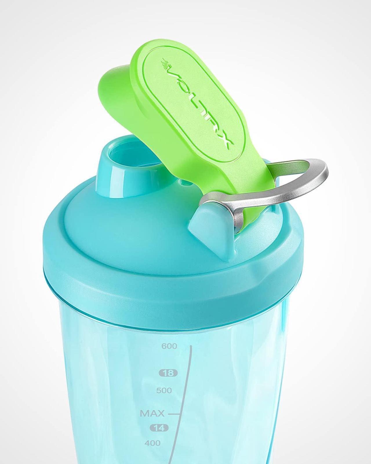 Alt view image 3 of 7 - VOLTRX Electric Shaker Bottle - Vortex Boost Portable USB C Rechargeable Protein Blender Shake Mixer BPA Free Waterproof 24 oz Aurora Blue