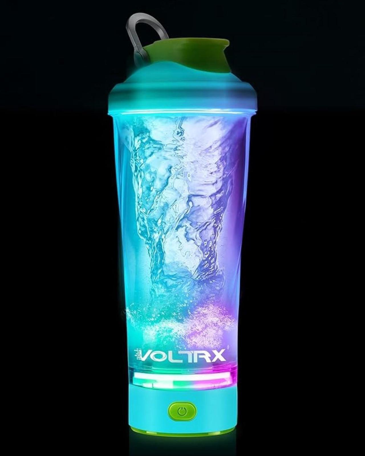 Alt view image 2 of 7 - VOLTRX Electric Shaker Bottle - Vortex Boost Portable USB C Rechargeable Protein Blender Shake Mixer BPA Free Waterproof 24 oz Aurora Blue