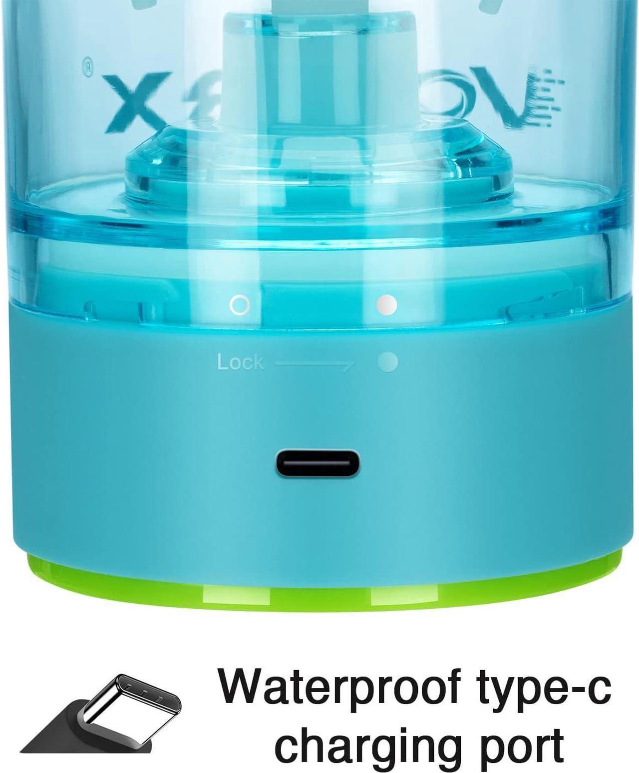 Alt view image 5 of 7 - VOLTRX Electric Shaker Bottle - Vortex Boost Portable USB C Rechargeable Protein Blender Shake Mixer BPA Free Waterproof 24 oz Aurora Blue