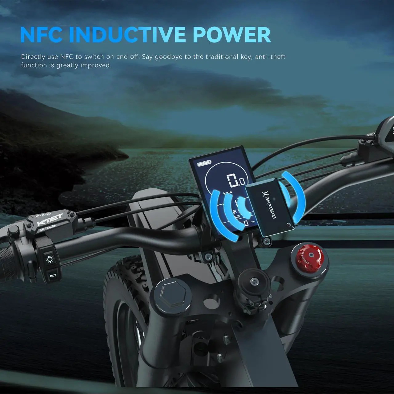 Alt view image 5 of 7 - EKX X21 MAX Electric Motorcycle for Adults 6000W(Peak) Motor Electric Dirt Bike with 60V 30AH Removable Battery, 19" x2 MTB Tire Full Suspension Mountain Bicycle, 52MPH/60Mile, Dual Hydraulic Shock