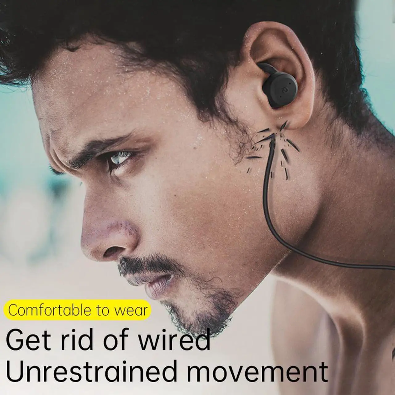 Alt view image 4 of 6 - CYBORIS Bluetooth 5.0 Headset TWS Dual Bluetooth Headset True Wireless IPX7 Waterproof with Ear-hook In-ear Noise Canceling Headphones