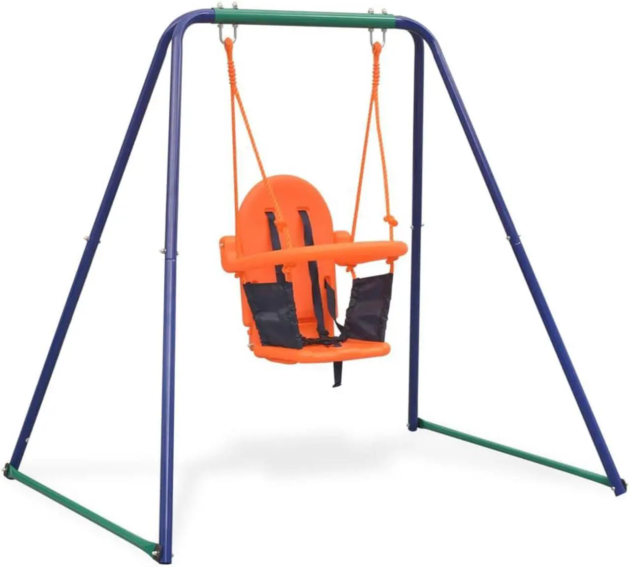 Alt view image 5 of 6 - 2-in-1 Single Swing and Toddler Swing Orange