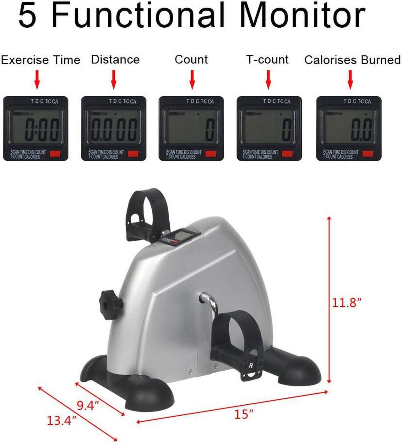 Alt view image 2 of 6 - Exercise Bike Pedal Exerciser Foot Peddler Portable Therapy Bicycle with Digital Monitor