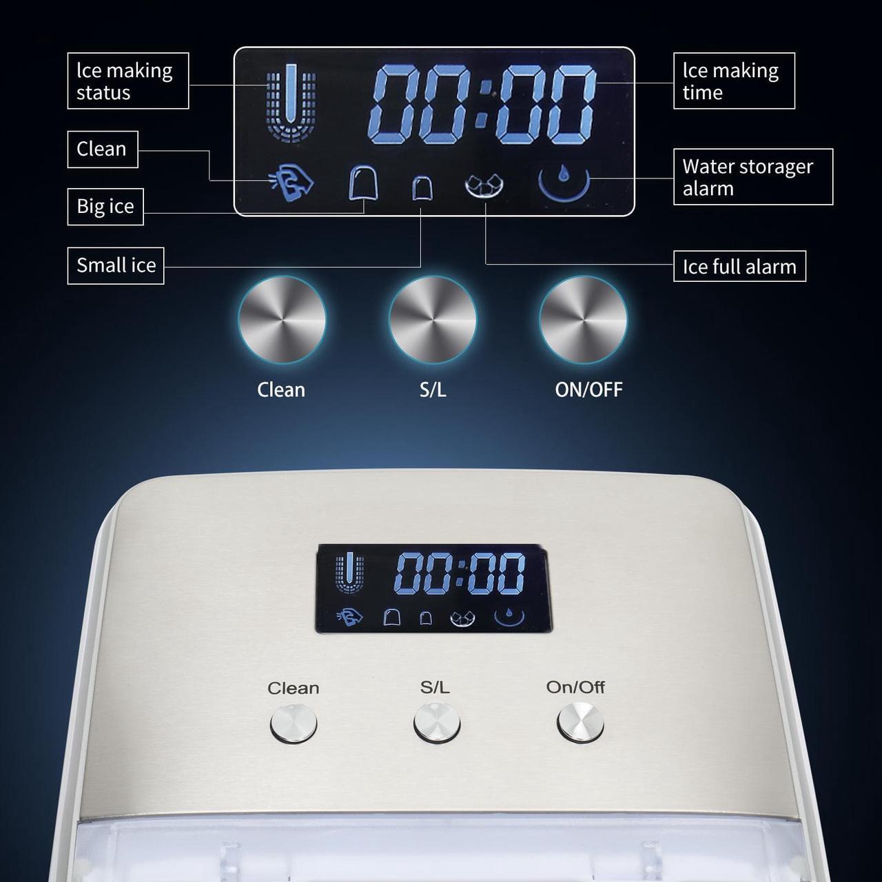 Alt view image 5 of 6 - Ice Maker Black Plastic Transparent Cover/Display Commercial/Household XH