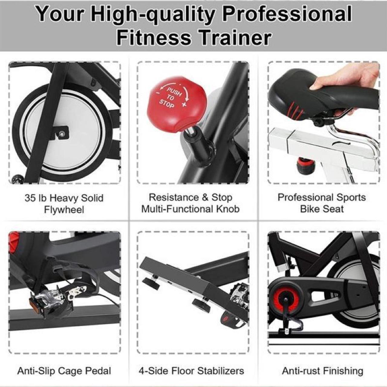 Alt view image 6 of 6 - Stationary Exercise Living Room Indoor Tablet Holder And LCD Monitor Exercise Cycling Bike