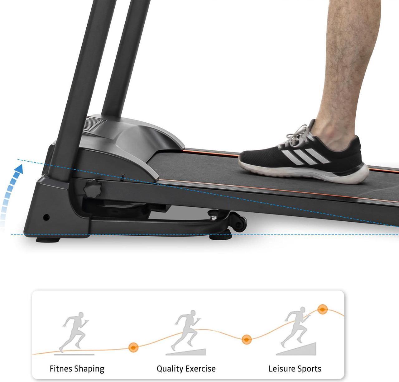 Alt view image 5 of 6 - Compact Easy Folding Treadmill Motorized Running Jogging Machine with Audio Speakers and Incline Adjuster RT