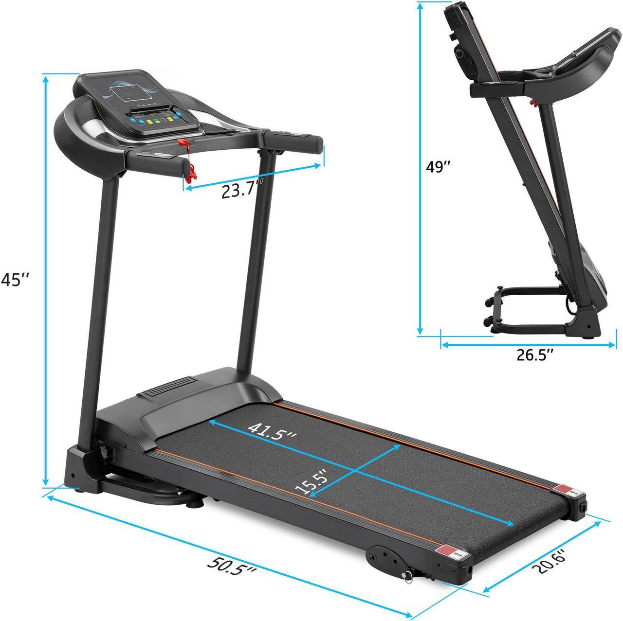 Alt view image 6 of 6 - Compact Easy Folding Treadmill Motorized Running Jogging Machine with Audio Speakers and Incline Adjuster RT