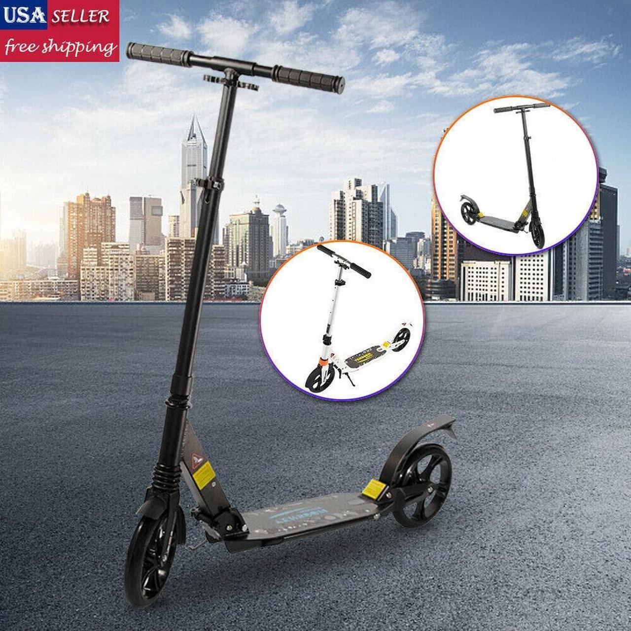 Main image of Folding Kick Scooter Outdoor Adult Ride Portable Lightweight Adjustable 2 Wheelsc