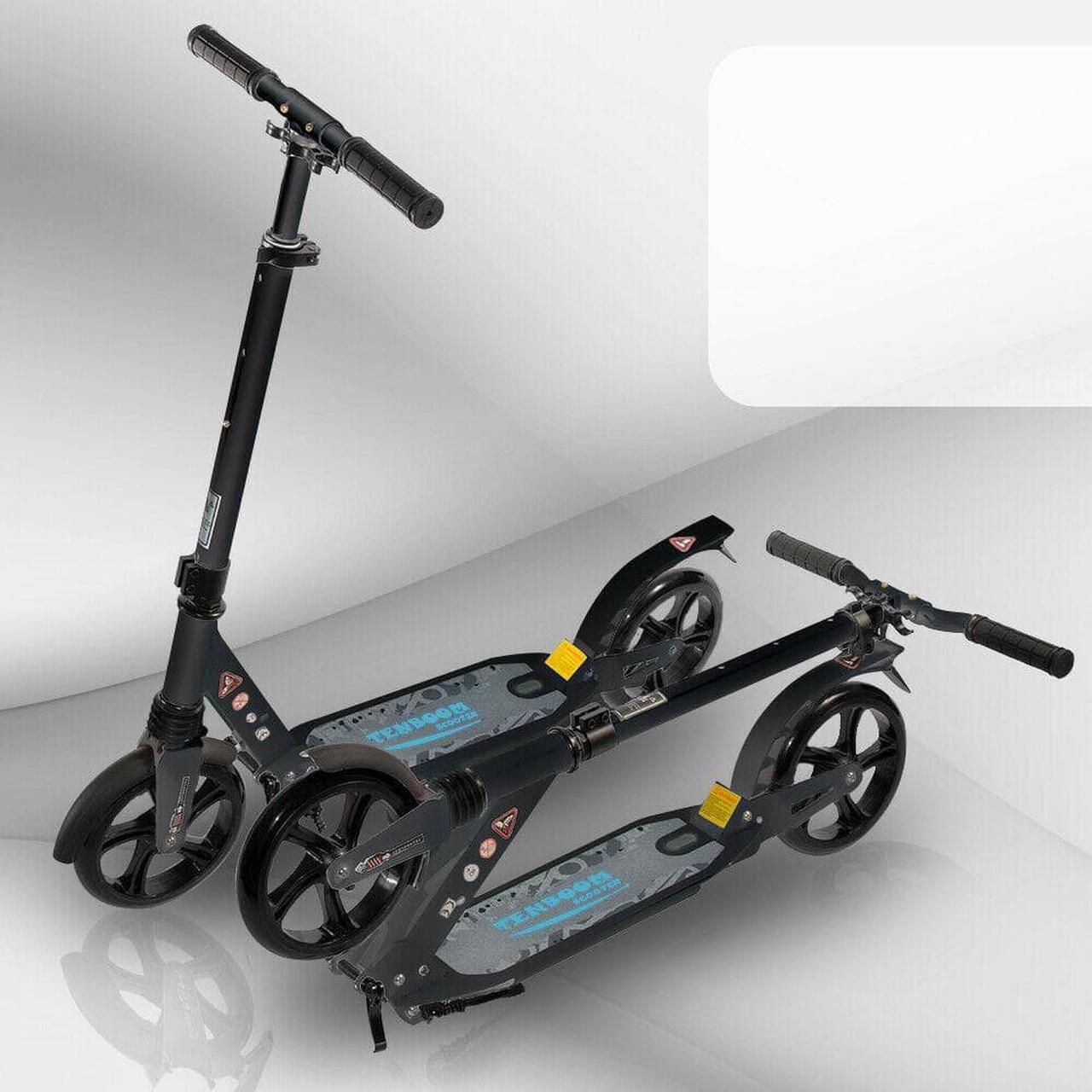 Alt view image 2 of 5 - Folding Kick Scooter Outdoor Adult Ride Portable Lightweight Adjustable 2 Wheelsc