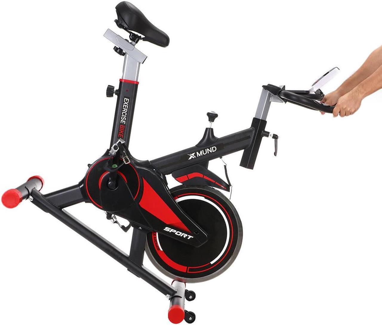 Alt view image 4 of 6 - XMUND XD-EB1 Exercise Bike 13KG Flywheel Ultra-quiet Belt Drive Seat Adjustment Stationary Bike 130KG Weight Capacity