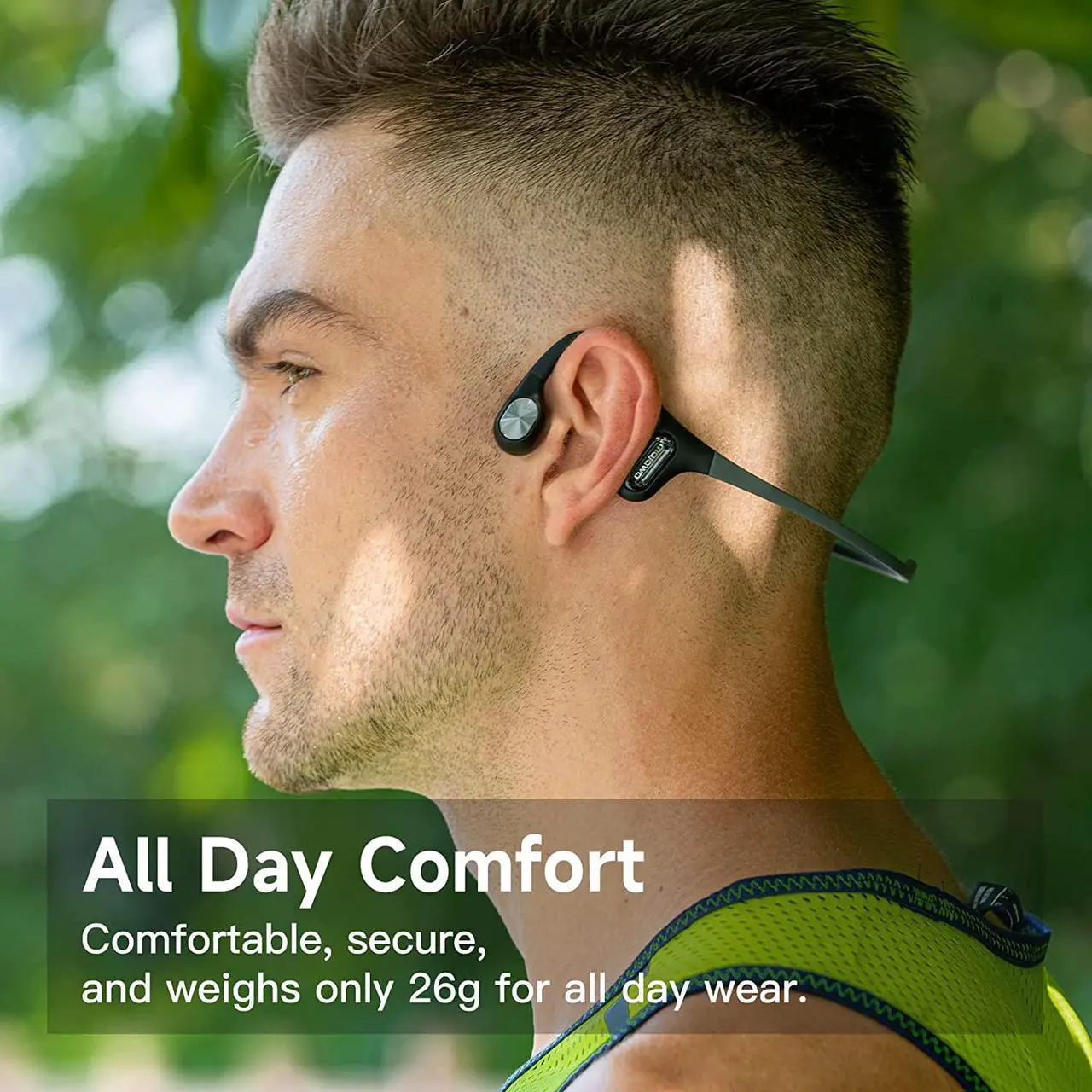 Alt view image 5 of 7 - Bone Conduction Headphones, MOJAWA MOJO2 Open Ear Wireless Bluetooth Headphones, Sports Headset with Deep Bass and Secure Fit, IP67 Waterproof, 26g, 8H Playtime for Running Cycling Workouts