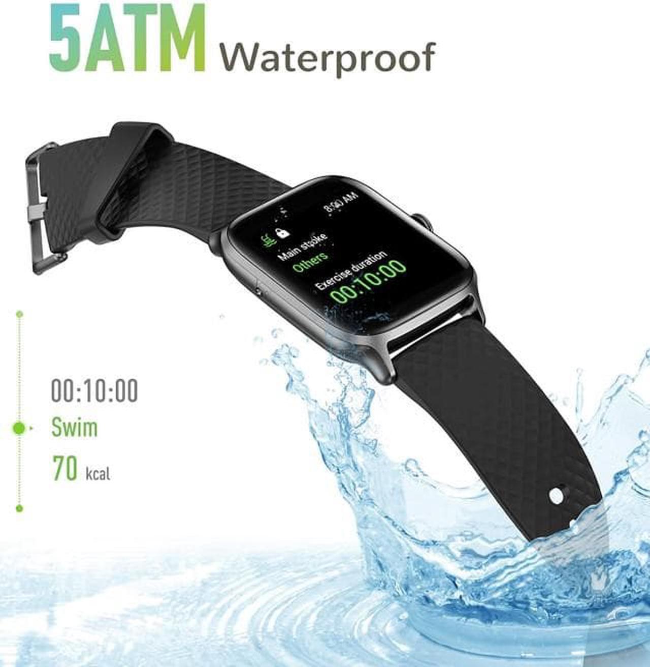 Alt view image 5 of 7 - Letsfit Smart Watch Compatible with iPhone and Android Phones, Fitness Tracker with Heart Rate, Blood Oxygen Saturation, 5ATM Waterproof Smartwatch - EW1