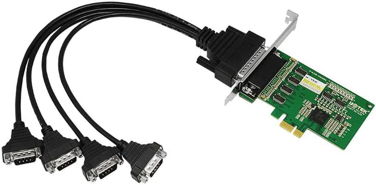 UOTEK Industrial 4-Port RS-232 PCI-E Multi-Serial Cards RS232 to PCIE High Speed Converter Adapter with DR44 Female 1pc Designed for POS and ATM UT-784 Support 256byte FIFO Driver and Built-in Hardwar