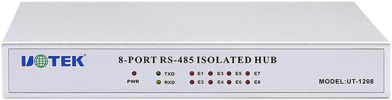 UOTEK Industrial Grade RS-232 RS-485 to 8 Ports RS485 Hub RS485 to RS232 RS 485 Asynchronous Half-duplex with Optoelectronic Isolation UT-1208